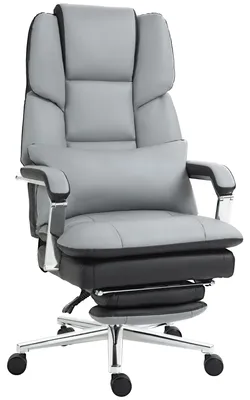 Produktbild von Gaming Bürostuhl ergonomisch 160° neigbar Lendenstütze 120 kg Hellgrau