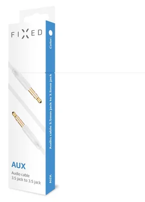Immagine prodotto di Cavo audio AUX piatto, con connettori 2 x 3,5 mm jack, colore bianco