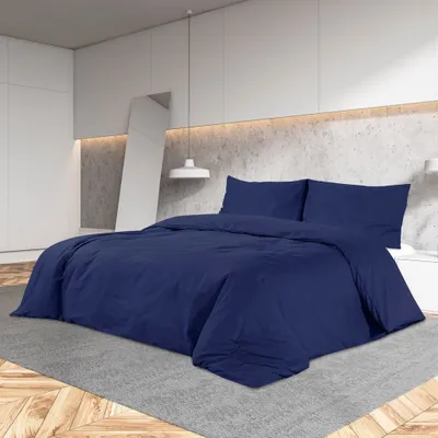 Immagine prodotto di vidaXL Set di biancheria da letto blu navy 200x200 cm Copripiumino in microfibra leggera