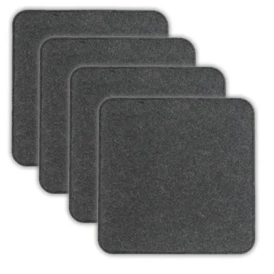 Produktbild von VOSSBACH 4er Set Filz Sitzkissen Anthrazit Eckig 35 x 35 cm mit Antirutschnoppen Stuhlkissen Sitzauflage Filzkissen