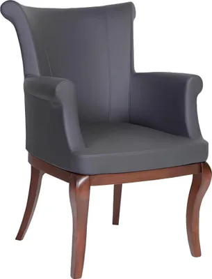 Produktbild von Grauer Designer Stuhl Lehnsstuhl Polsterstühle Luxus Esszimmer Sessel