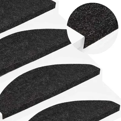 Produktbild von vidaXL Stufenmatten Selbstklebend 15 Stk. 56x17x3 cm Schwarz