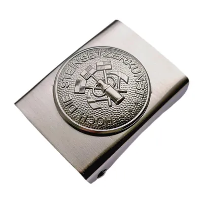 Produktbild von Koppelschloss Steinsetzer und Pflasterer Handwerk und Zunft – silbern - für Lehrling oder Azubi - für 4,5 cm breite Koppelgürtel