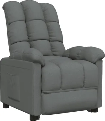 Image de vidaXL Fauteuil relax gris foncé Tissu