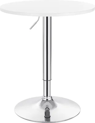 Produktbild von WOLTU Bartisch höhenverstellbarer Tisch 70-91 cm, Partytisch aus MDF Metall : Weiß Farbe: Weiß