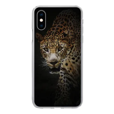 Produktbild von MuchoWow® Handyhülle Schutzhülle Hülle für iPhone X Leopard - Wilde Tiere - Licht Silikon Softcase Handy Hülle - Handyhülle