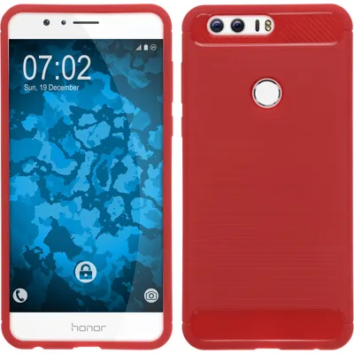 Produktbild von PhoneNatic Case kompatibel mit Huawei Honor 8 - rot Silikon Hülle Ultimate + 2 Schutzfolien