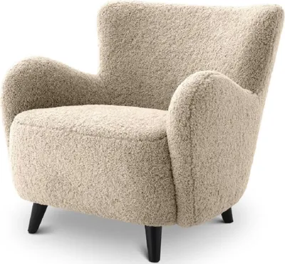 Produktbild von Casa Padrino Luxus Wohnzimmer Sessel Sandfarben / Schwarz 80 x 72 x H. 80 cm - Wohnzimmer Möbel - Luxus Möbel