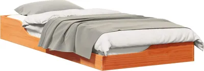 Image de Cadre de lit Brun cire 90 x 210 cm Pin massif