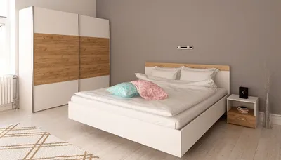 Obrázek produktu pro Kondela Ložnicová sestava Gabriela New 160 - bílá / dub artisan