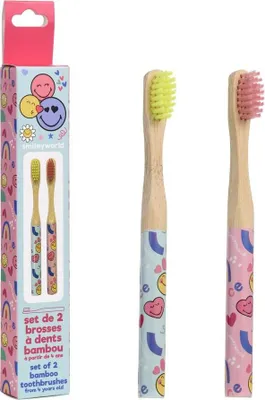 Produktbild von SMILEY WORT BAMBUS ZAHNBÜRSTE LOT 2 Stk