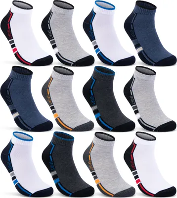 Produktbild von 6 oder 12 Paar SPORT Sneaker Socken Herren Damen Sportsocken Frotteesohle Baumwolle 16215/20 - 12 Paar 43-46