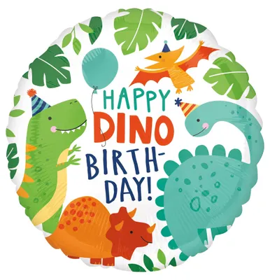 Immagine prodotto di amscan® 4066701 Pallone in foil Dinosauro Happy Birthday - Ø 43 cm