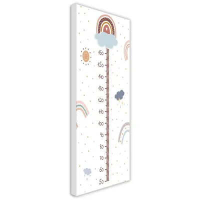 Image de Toile mesure de croissance 60x150 cm Feeby rose tableau mural prêt à accrocher