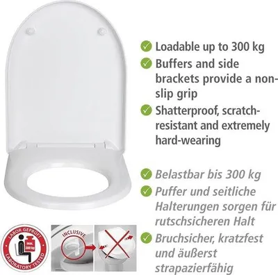 Obrázek produktu pro Antibakteriální měkké WC sedátko, bílé, oválné