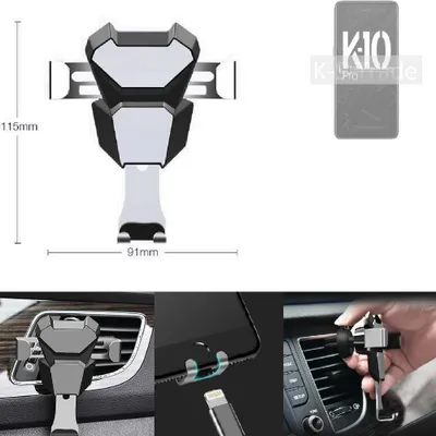 Produktbild von K-S-Trade Lüftungshalterung kompatibel mit Oppo K10 Pro kompakte Handy-Halterung Lüftungsschlitz Lüftungsgitter Autohalterung KFZ Auto-Halterung