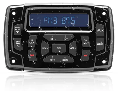 Imagen del producto de Estéreo marino resistente al agua, reproductor de MP3 con radio AM/FM y Bluetooth