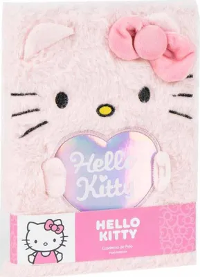 Immagine prodotto di Quaderno di peluche Hello Kitty con copertina morbida e 80 pagine