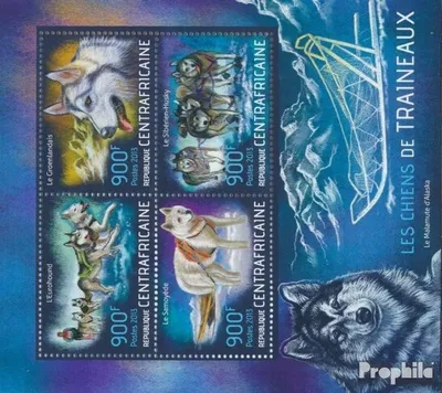 Produktbild von Briefmarken Zentralafrikanische Republik 2013 Mi 4460-4463 Kleinbogen (kompl. Ausgabe) postfrisch Hunde