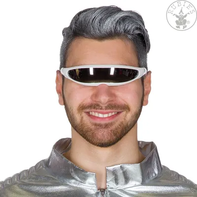 Produktbild von Futuristische Brille silber-schwarz Weltall