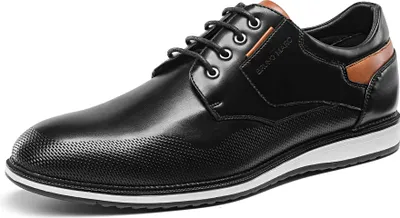 Produktbild von Bruno Marc Herren Anzugschuhe Schnürhalbschuhe Klassischer Business Derby Oxford Hochzeit Schuhe Schnürschuh Lederschuhe Farbe: SCHWARZ Größe:44