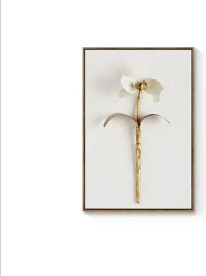 Produktbild von TPFLiving Kunstdruck LW-47 (OHNE RAHMEN) Poster - Leinwand - Wandbild - Hochauflösender Giclée-Druck, langlebig und hochwertig - Nordic Art - Goldene 3-D Blumen -  - Größe: 30x40cm