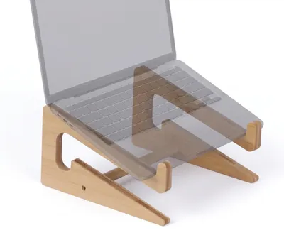 Obrázek produktu pro Stojan na notebook Relaxdays, pro 10–15 palců, podstavec a držák, na stůl, domácí kancelář, držák na notebook, bambus, přírodní