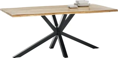 Produktbild von SIT Möbel Baumkante-Esstisch 160 cm aus Akazie | Tischplatte 36 mm natur | Gestell Metall antikschwarz | B 160 x T 85 x H 78 cm | 15200-11 | Serie TABLES & CO