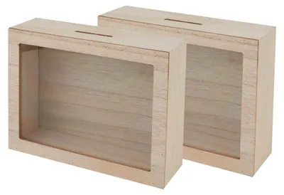 Produktbild von 2er-Set Spardosen mit Sichtfenster 20x15x6cm