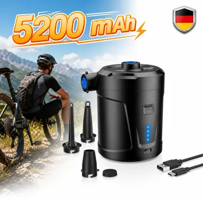 Produktbild von Akkupumpe 5200mAh USB-C Wiederaufladbar Mini Luftpumpe Planschbecken 3 Gebläse