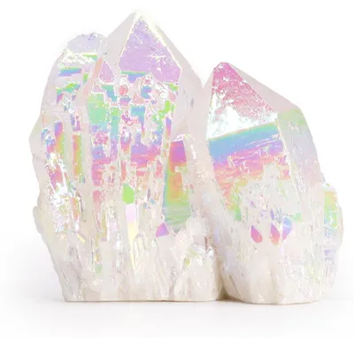 Image de Quartz naturel amélioré, taille moyenne - Quartz ange aura (environ 100-150 grammes, 7-10 cm)