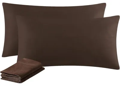 Produktbild von Kissenbezug 40x80 cm Braun 2er Set Mikrofaser mit Reißverschluss