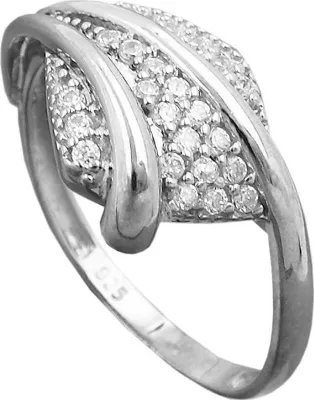 Produktbild von Ring Damenring mit vielen weißen Zirkonia besetzt 925 Silber Innenumfang 56mm Ø17.8mm