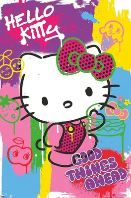 Image de Hello Kitty - Poster encadré, Pop PM11791 (40 cm x 30 cm) (Coloré)