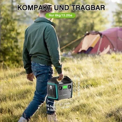 Immagine prodotto di Centralina portatile di alimentazione - Generatore mobile - Batteria solare - Alimentazione di emergenza - Power bank per campeggio - 1000W, onda sinusoidale pura - Pannello solare da 100W incluso