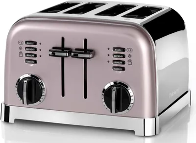 Obrázok produktu pre Cuisinart CPT180PIE, 4 krajcov, Čierna, Ruže, Nerezová oceľ, Tlačidlá, Otočné, 248 mm, 283 mm, 188 mm