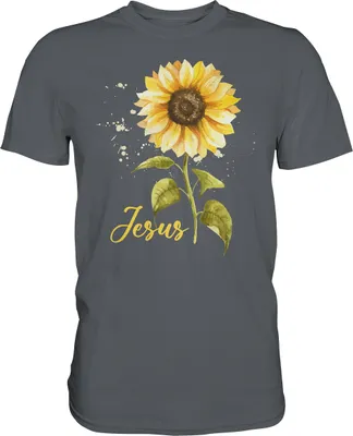 Produktbild von Jesus Sonnenblumen T-Shirt Christlicher Gärtner Geschenk Garten – Dark Grey / 3XL
