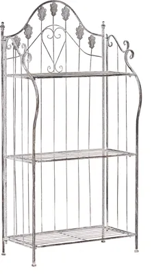 Produktbild von BELIANI Metallregal für Pflanzen Graue Regale Freistehend für den Außenbereich und das Badezimmer Aufbewahrung im Garten