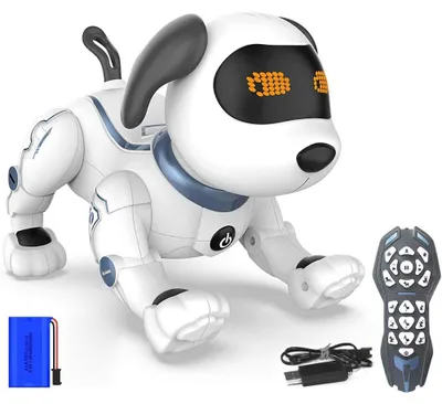 Immagine prodotto di Cane Robot Radiocomandato Cagnolino Interattivo Giocattolo per Bambini a Batteria Bianco