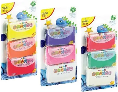 Zdjęcie produktu dla Plastelina Carioca, 3 kolory, 180 g