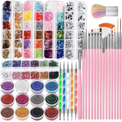 Produktbild von Nageldesign Zubehör Nageldesign Zubehör Nail Art Dekoration Zubehör Set,Nagelpinsel Set,Nail Art Dekorationen & Nagelpinsel Set