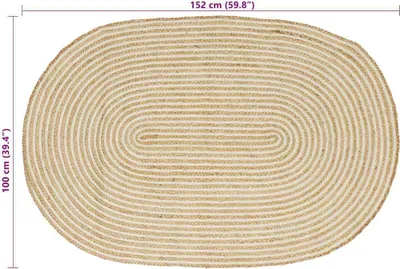 Immagine prodotto di vidaXL Tappeto da salotto Naturale e Bianco 100 x 152 cm Juta