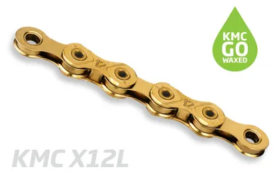 Zdjęcie produktu dla Łańcuch KMC X12L, 12-rzędowy, 126 ogniw, Ti-N Gold, woskowany