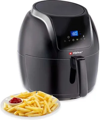 Image de alpina Airfryer - Écran tactile numérique - 5 litres - Friteuse à air chaud - Four à air chaud - Frites, légumes, pain, muffins - 7-8 personnes
