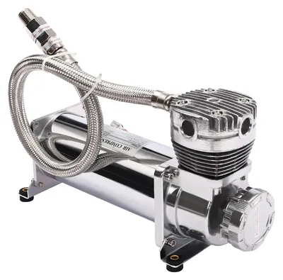 Image de Compresseur d'air, construction durable, haute performance, couleur argent
