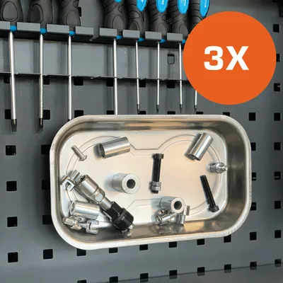 Produktbild von Rechteckige Magnetschale rostfrei - 3er Set