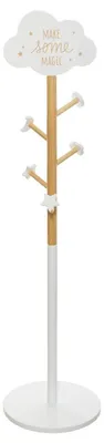 Produktbild von Atmosphera Garderobe - beige/weis - MDF-Holz - 5 Haken - 35 x 135 cm