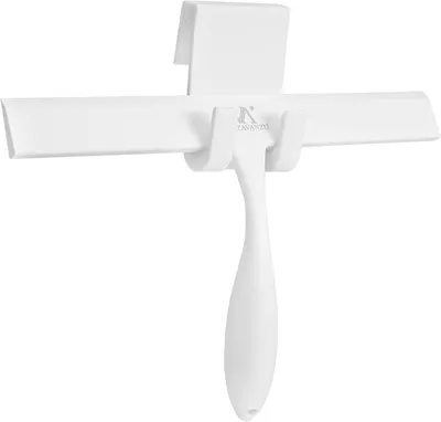 Productafbeelding van Doucheglasdeuren - 28 cm trekker - Badkamersiliconen wisser met antislip handgreep - Siliconen ophanghaak zonder boren