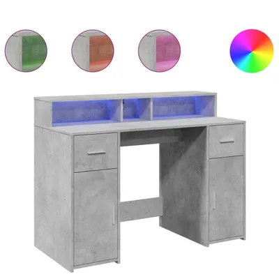 Obrázok produktu pre vidaXL LED stôl betón sivý 120x55x91 cm materiál na báze dreva