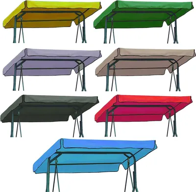 Produktbild von Universal Sonnendach für Hollywoodschaukel Dach-Plane für Garten-Schaukel Dachplane Ersatzdach (Blau)
